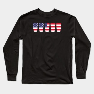 American Flag Cups Long Sleeve T-Shirt